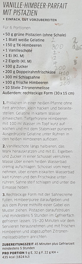 Vanille-Himbeer-Parfait mit Pistazien Vanille-Himbeer-Parfait mit Pistazien